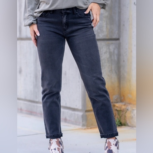 KanCan NEW Ilia High Rise 90s Slim Boyfriend Jeans Dark Gray Size 11/29 - Picture 3 of 16